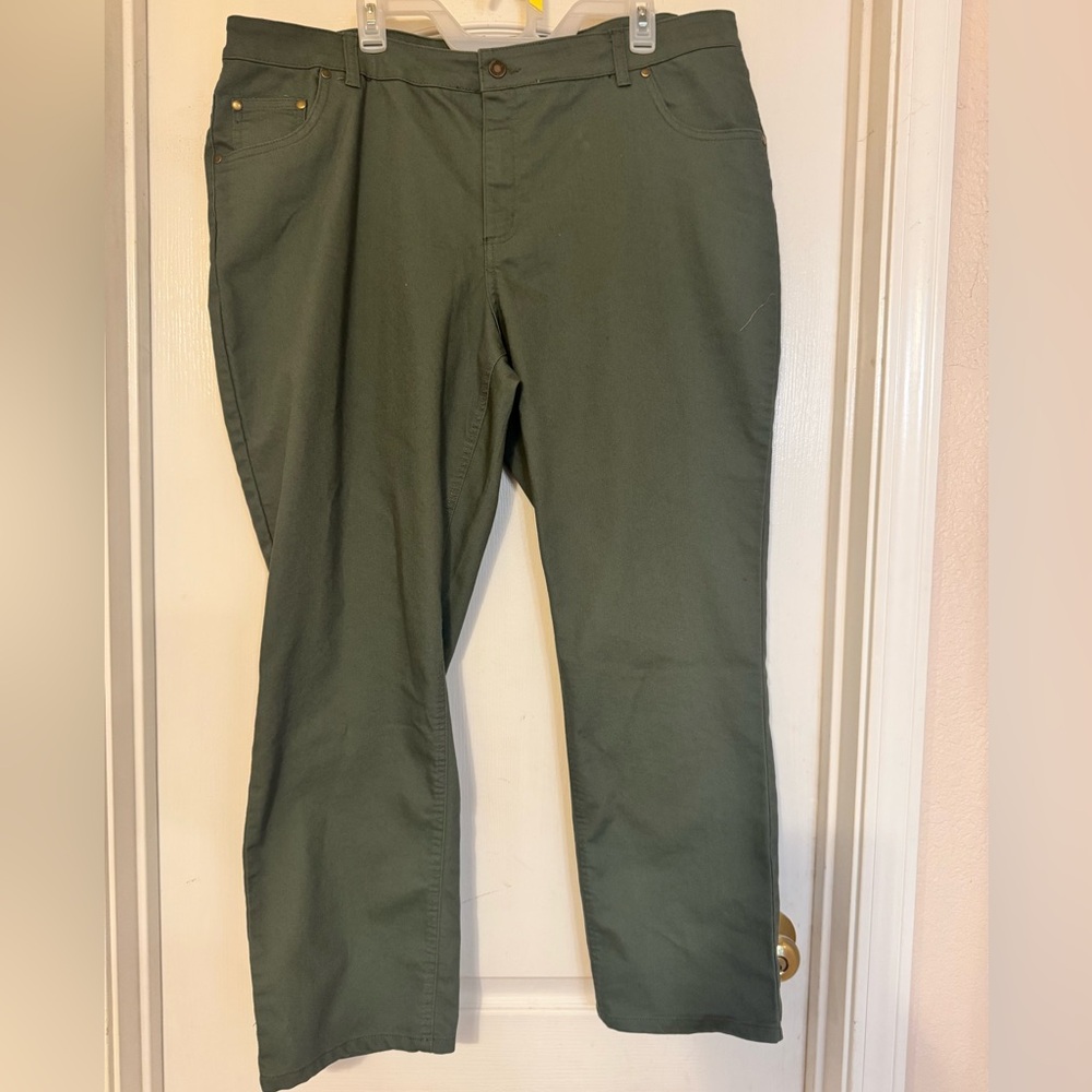 Woman Within Green Denim Pants